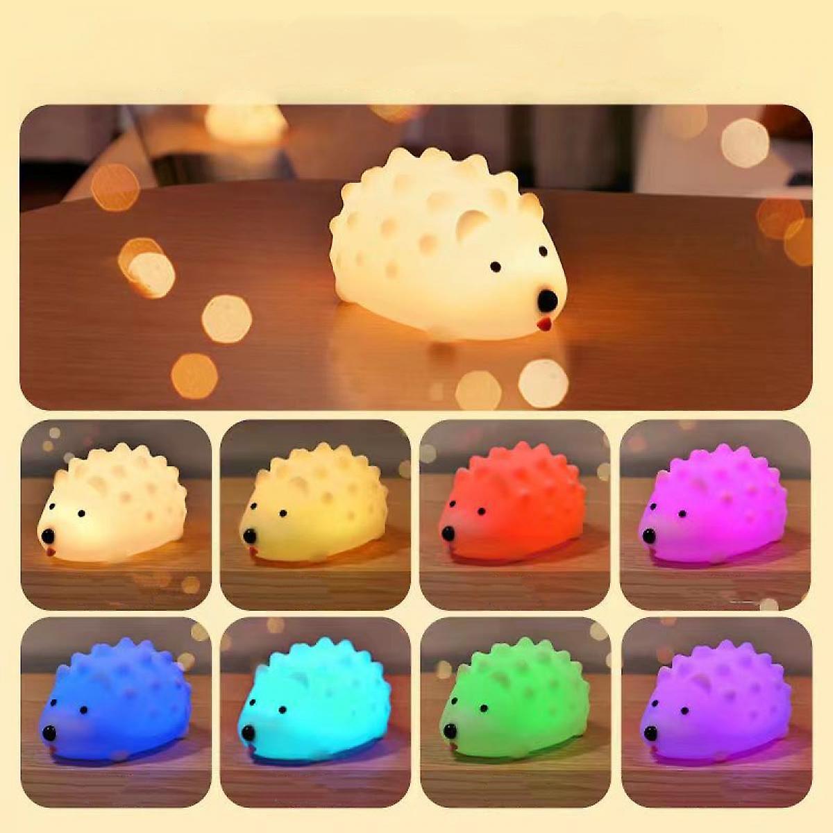 White Rechargeable Silicone Led Hedgehog Night Light