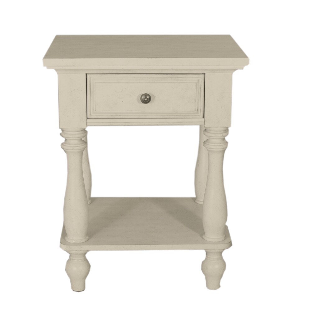 High Country Antique White finish Leg Night Stand