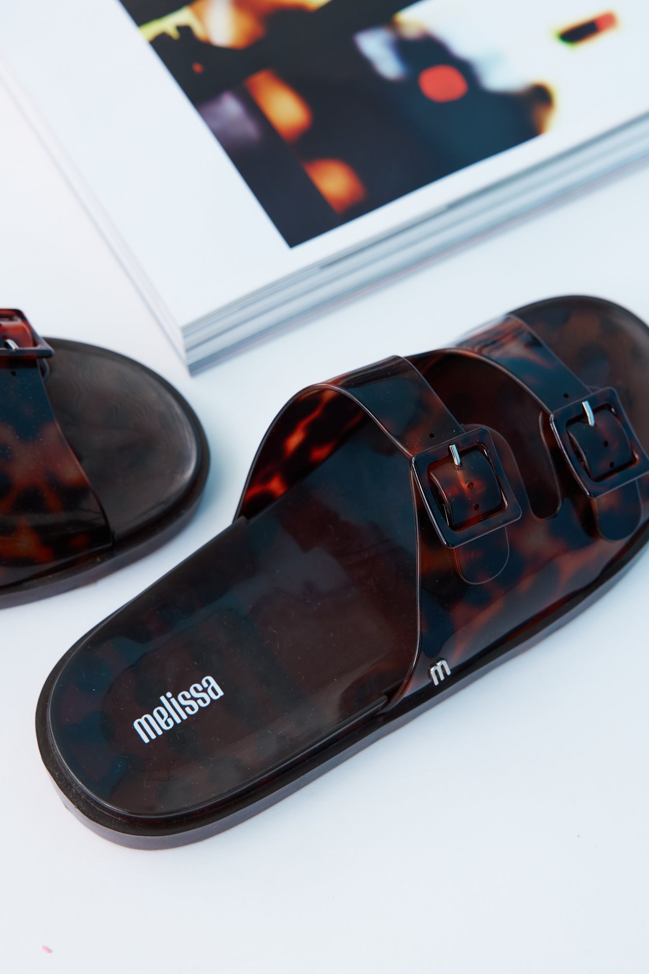 MELISSA Wide Slides Tortoise Shell