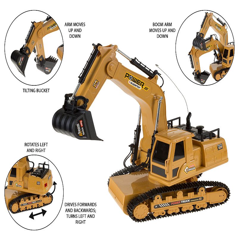 Hey! Play! Remote Control Tractor Excavator Construction Toy