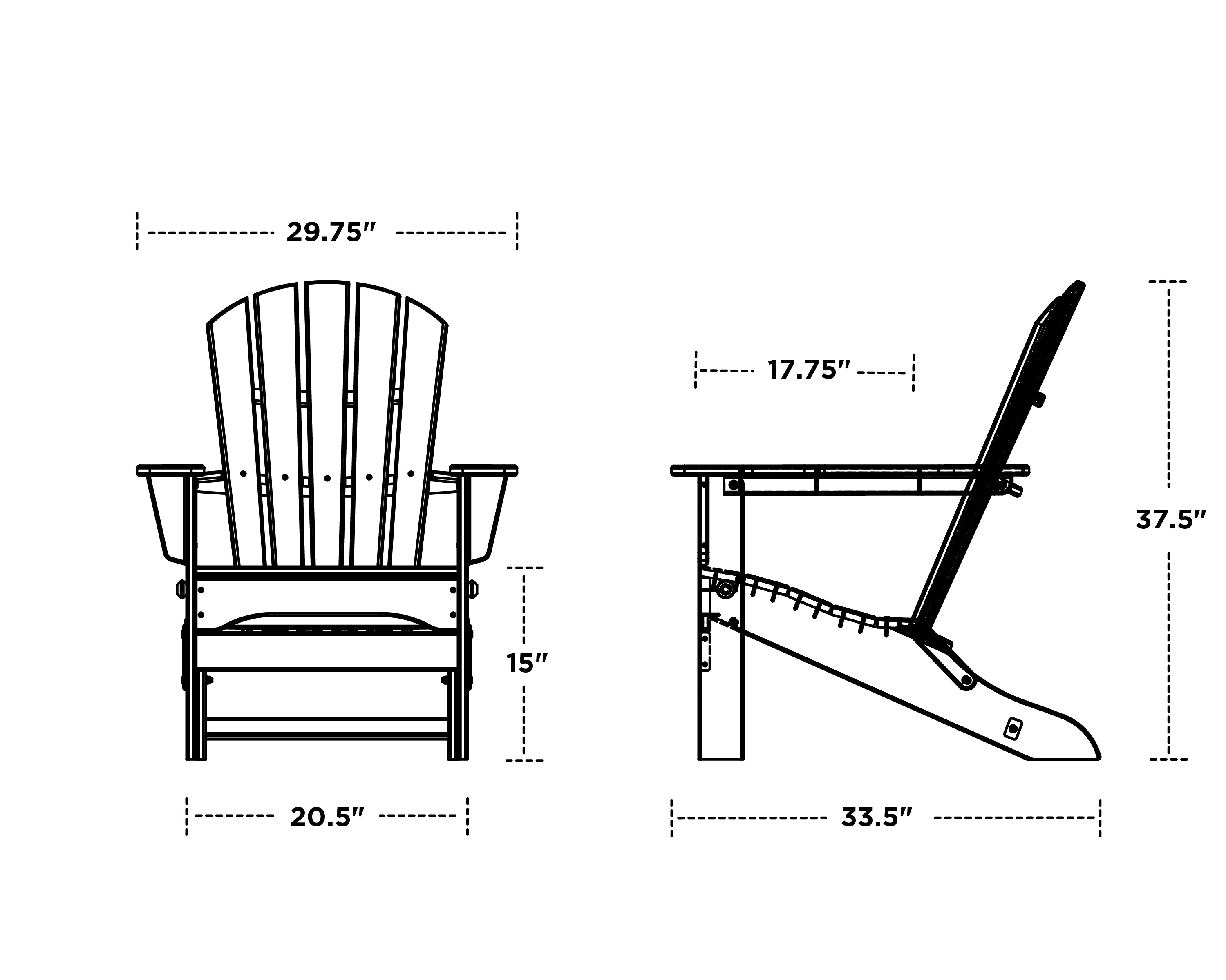 Polywood Palm Coast Folding Adirondack Chair HNA110