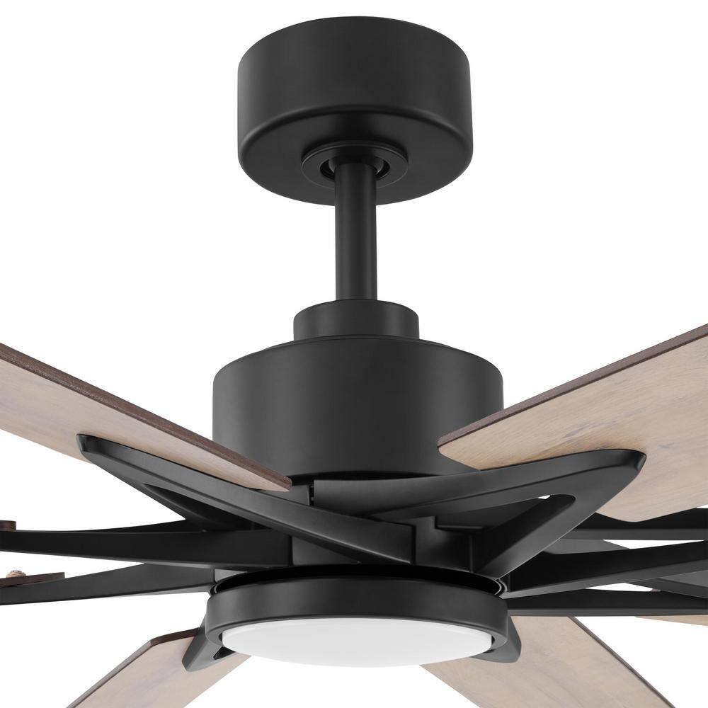 Home Decorators Collection Intervale 72 in. Integrated CCT LED IndoorOutdoor Matte Black Ceiling Fan with Light and Remote Control Included N609A-MBK