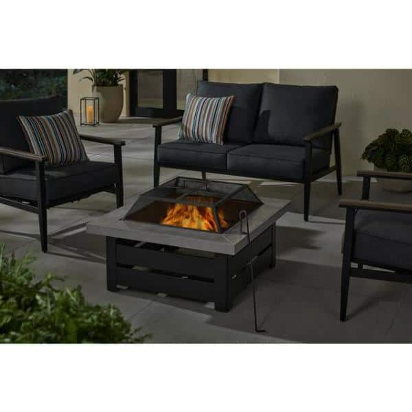 Hampton Bay 24 in. Outdoor Square Steel Fire Pit Insert Replacement Set (3-Pieces) 2195FP-3PC