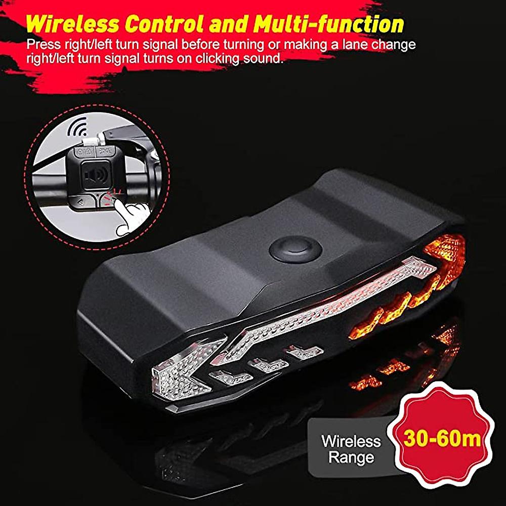 Elecpow Bicycle Alarm Taillight Anti Theft Usb Rechargeable Waterproof Bike Rear Tail Light Turn Signal Warning Brake Light