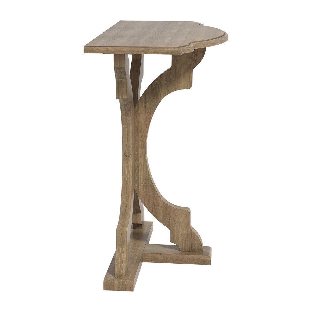 GALANO Doynton Half Moon Solid Wood Side Table