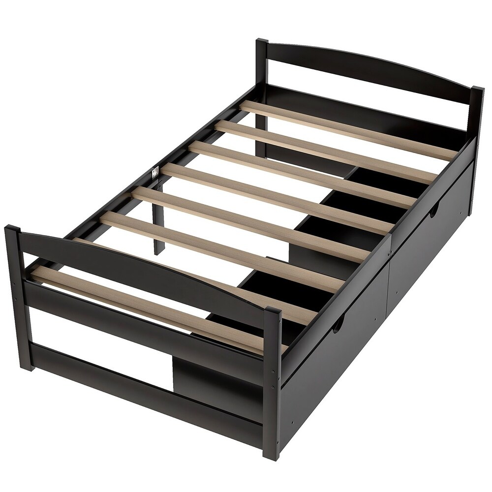 Harper   Bright Designs Twin Platform Bed with Two Drawers