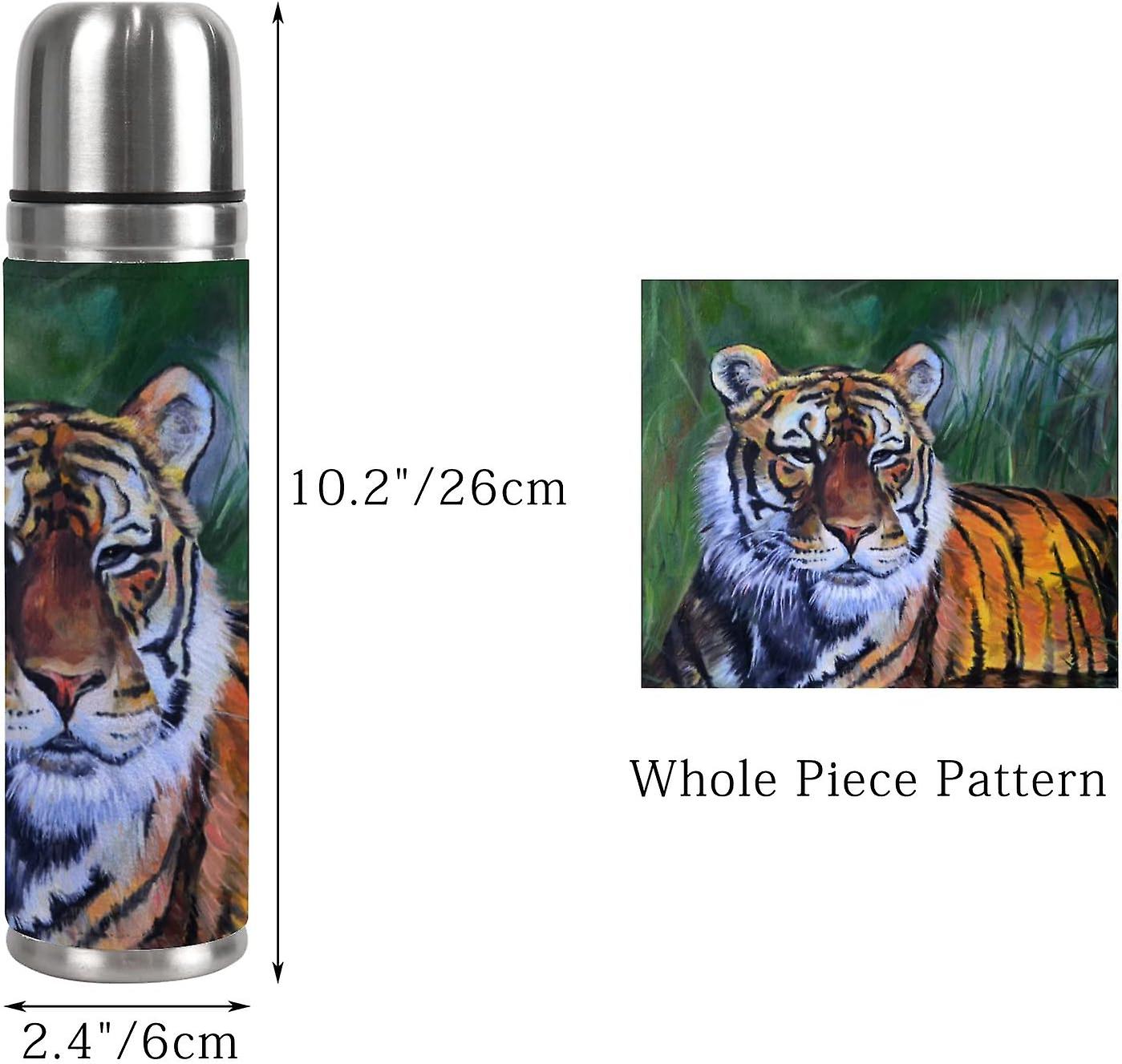 Insulated Mug Stainless Steel Water Bottle Tiger On The Water Vacuum Cup Travel Mug For Travel School Office