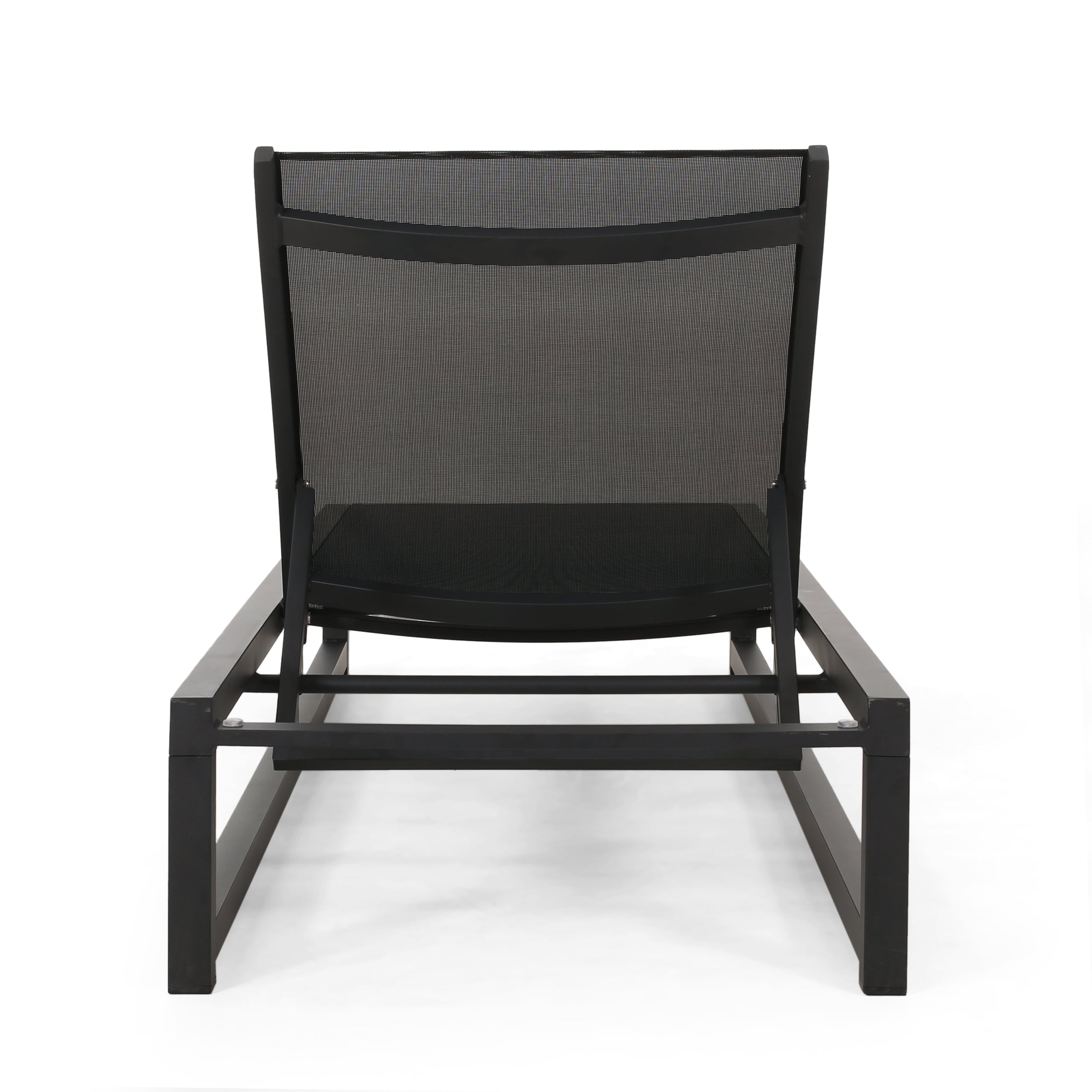 Moderna Outdoor Aluminum Chaise Lounge Set with C-Shaped End Table