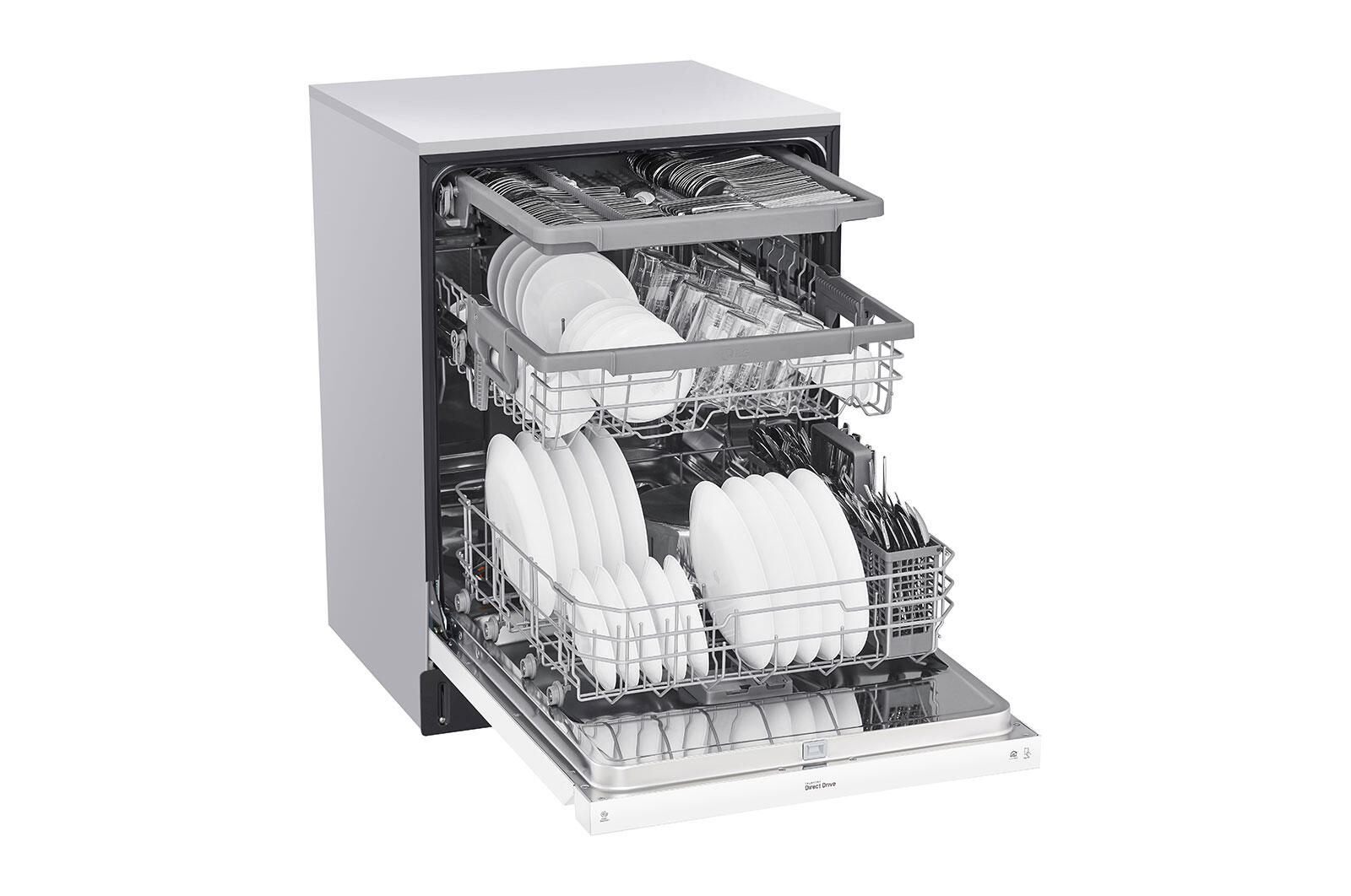 Lg LDFN4542W Front Control Dishwasher With Quadwash™ And 3Rd Rack