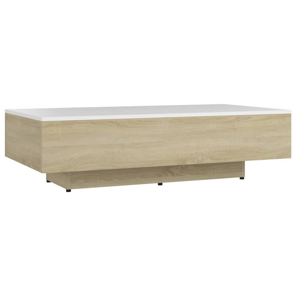 vidaXL Coffee Table White and Sonoma Oak 45.3