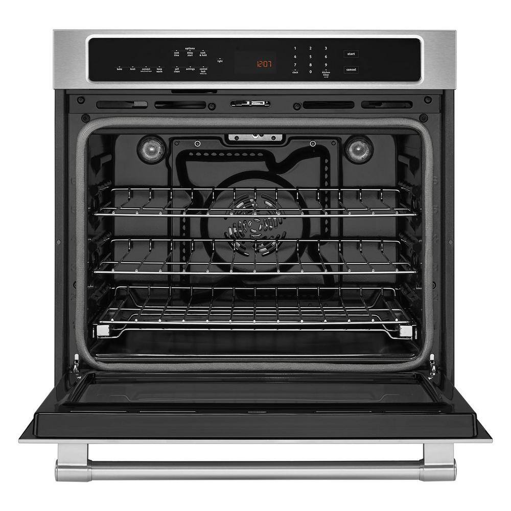 Maytag 27 in. Single Electric Wall Oven with True Convection in Fingerprint Resistant Stainless Steel MEW9527FZ