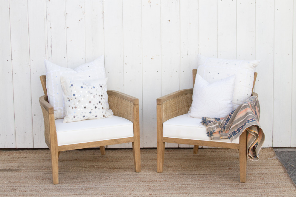 Pair of Oak  ampCane Club Chair   Eclectic   Armchairs And Accent Chairs   by De cor  Houzz