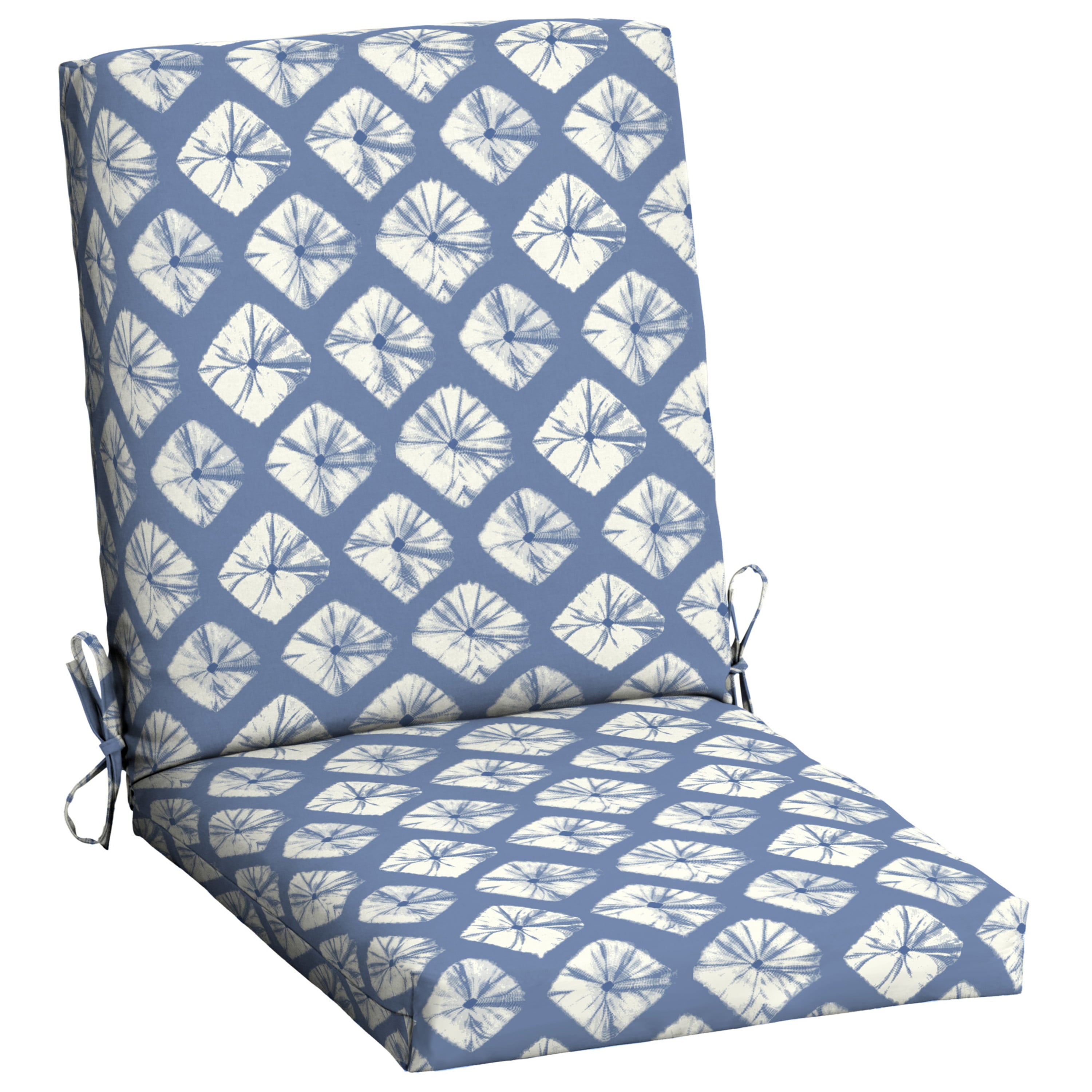 Mainstays 43" x 20" Blue Sand Dollar Rectangle Outdoor Patio Chair Cushion, 1 Piece