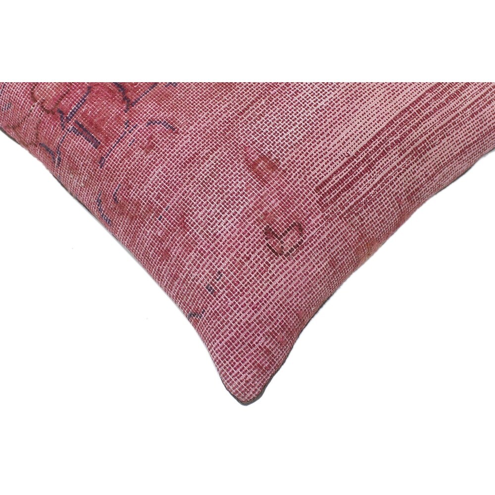 Contemporary Curry Vintage Distressed Handmade Rug Pillow