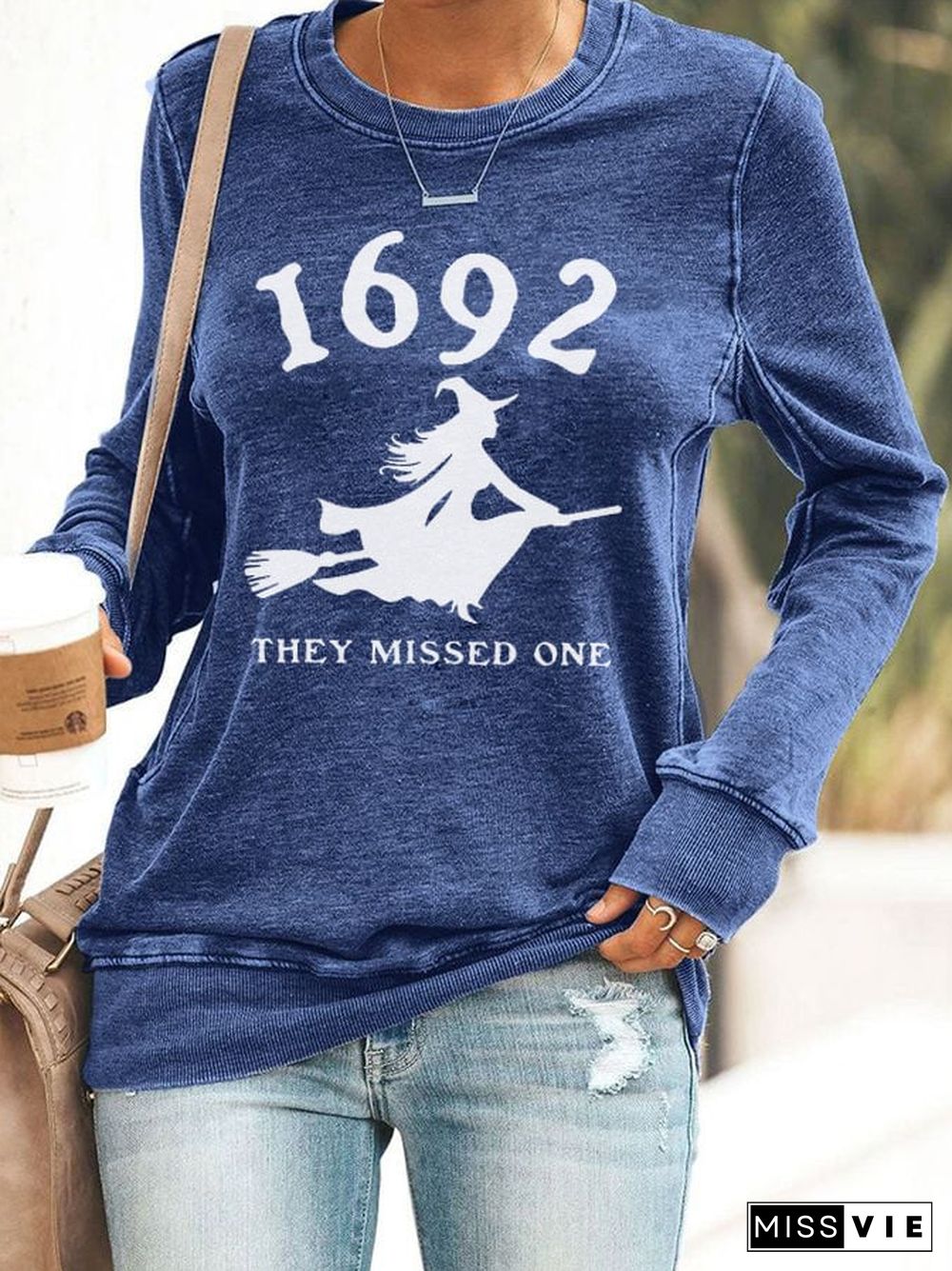 Women's 1692 Witch They Missed One Print Sweatshirt