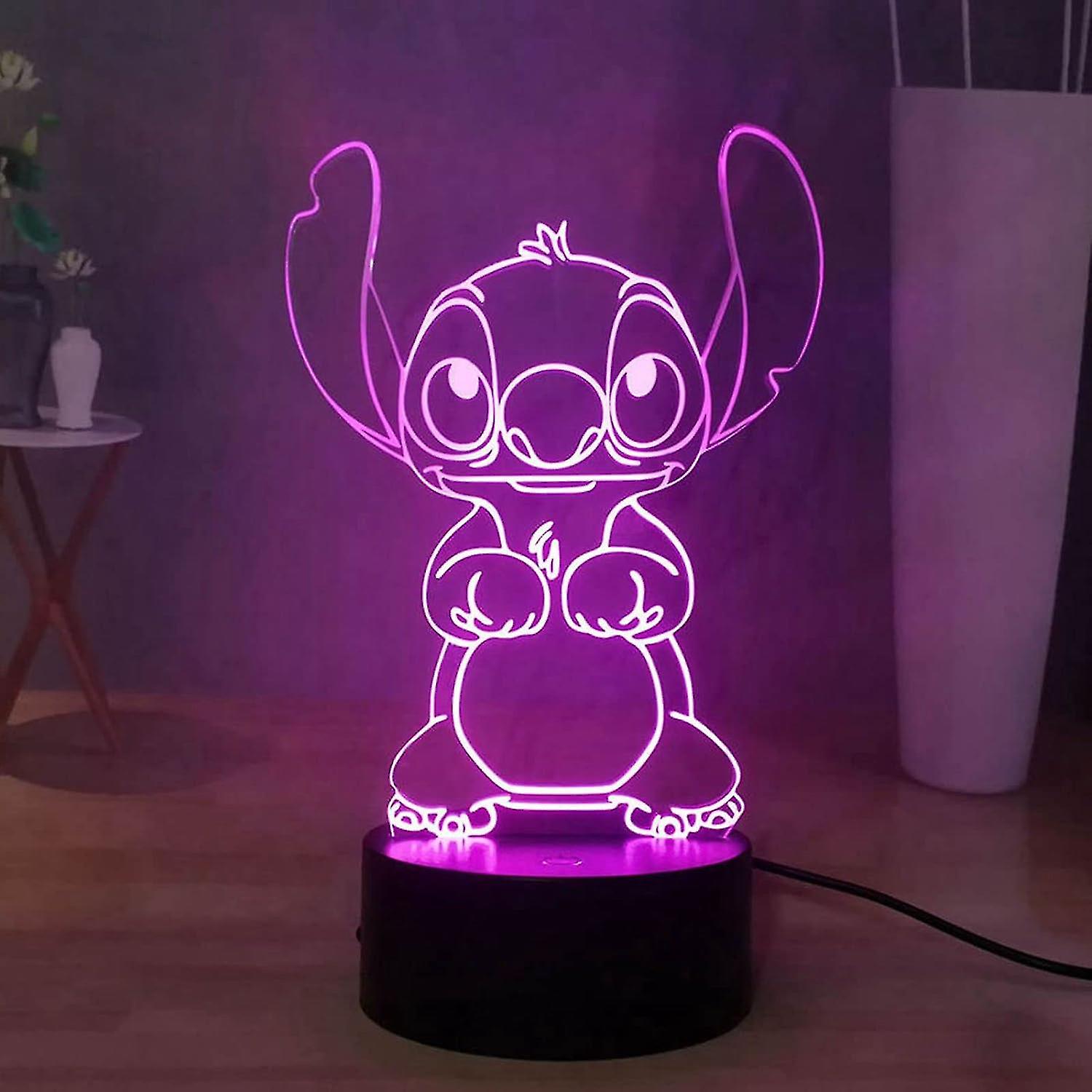 Stitch 3d Lamp Manga Led Light， Stitch Bedside Lamp 16 Colors 3d Desk Lamp Decoration， Usb Powered Touch Remote Kids Lamp