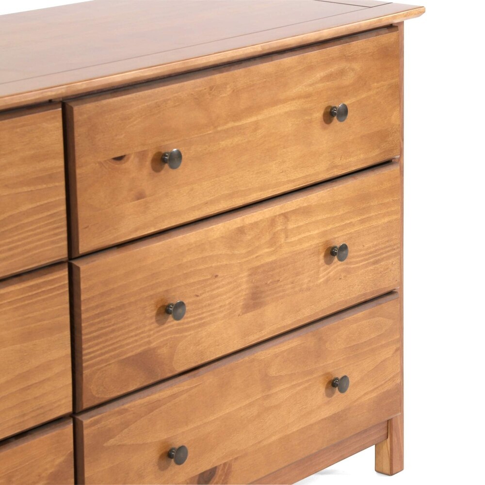 Grain Wood Furniture Shaker style 6 drawer Solid Wood Dresser