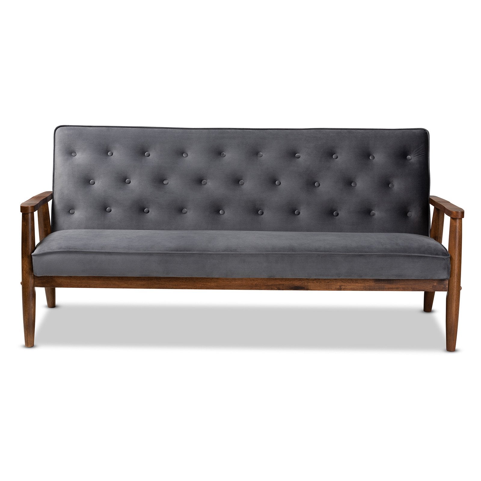 Baxton Studio Sorrento Velvet Tufted Sofa