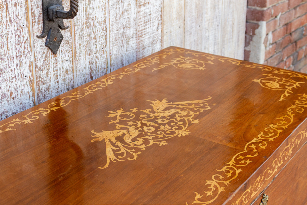 Large Walnut Marquetry Inlay Chest   Victorian   Accent Chests And Cabinets   by De cor  Houzz