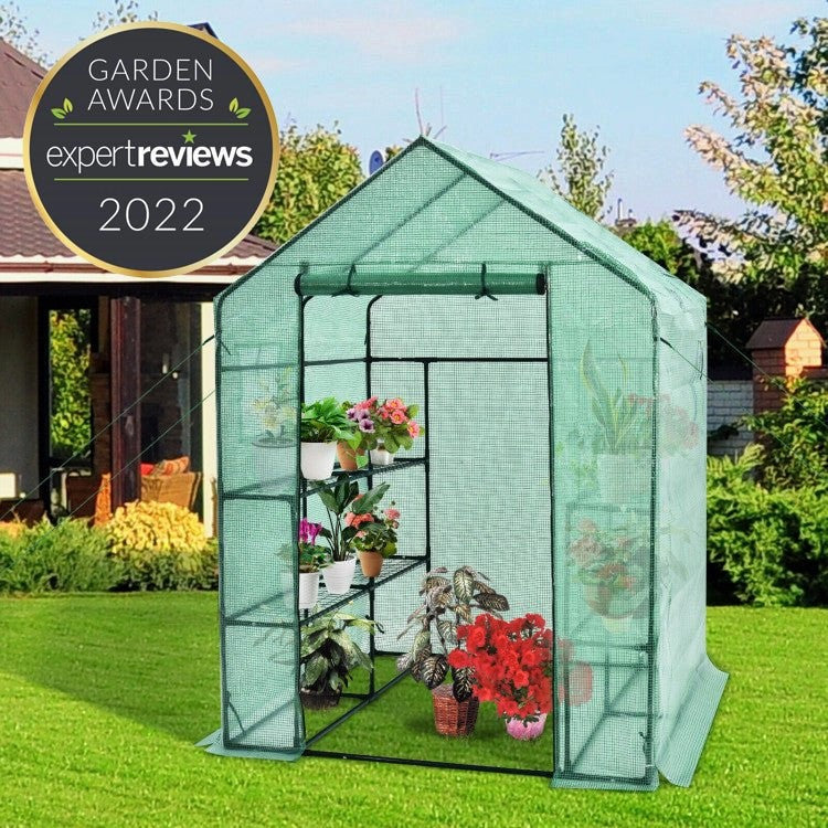 Premium 56-Inch Walk-In Large Garden Greenhouse W/ Observation Windows