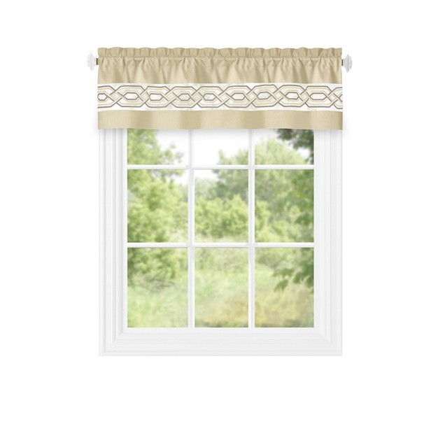 Kate Aurora Pacifico Rod Pocket Embroidered Window Valance