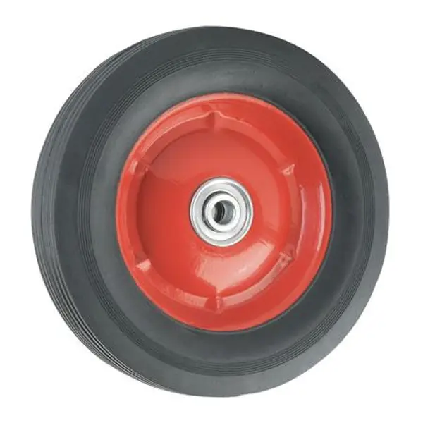 Titan Casters Offset Solid Steel Rubber Wheel