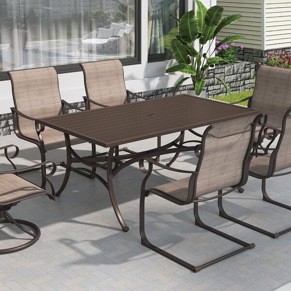 Iron rectangular dining table for terrace