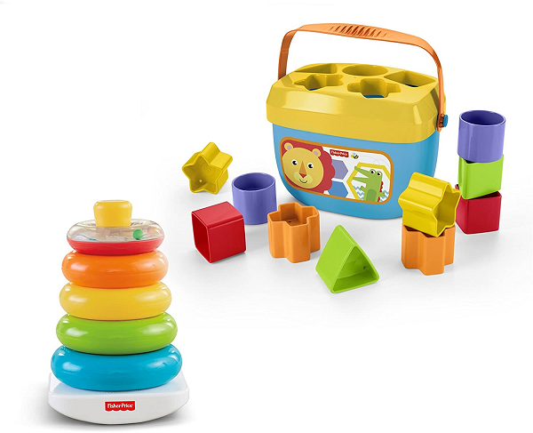 Fisher-Price Rock-a-Stack and Baby's First Blocks Bundle Toy