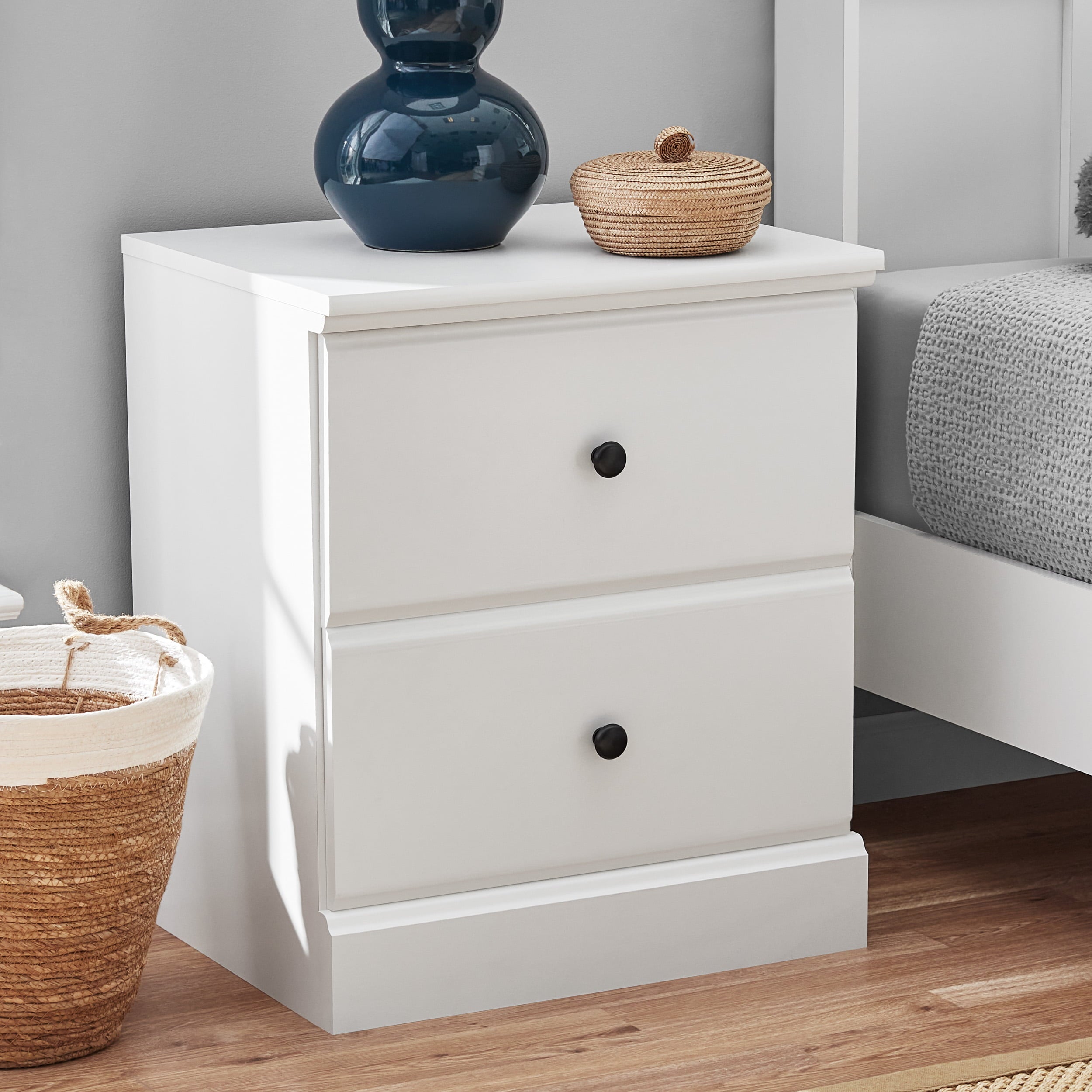 Sauder Parklane Nightstand, Soft White Finish