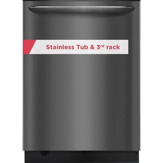 FRIGIDAIRE GALLERY 24 in. Smudge Proof Black Stainless Steel Top Control Built-In Tall Tub Dishwasher with Stainless Steel Tub 49 dBA FGID2479SD