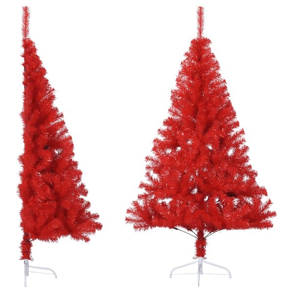 vidaXL Christmas Tree Decoration Artificial HalfCircle Tree with Stand PVC