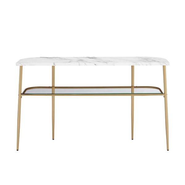 Middlebrook Designs Faux Marble and Glass Entry Table