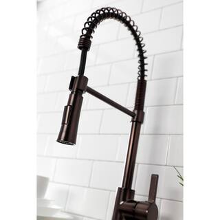 Kingston Brass Continental Single-Handle Deck Mount Pre-Rinse Pull Down Sprayer Kitchen Faucet in Oil Rubbed Bronze HLS8675CTL