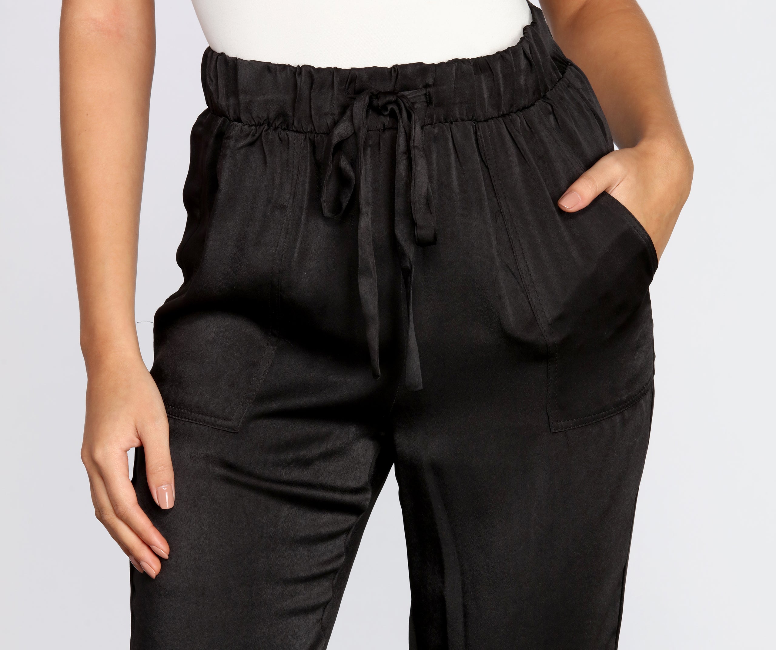 High Waist Satin Joggers