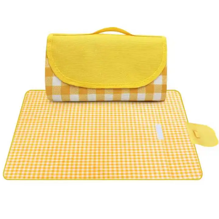 Custom Portable Sand Resistant Oxford PVC Beach  Waterproof Recycled  Camping Equipment Thickened Picnic Mat Picnic Blanket