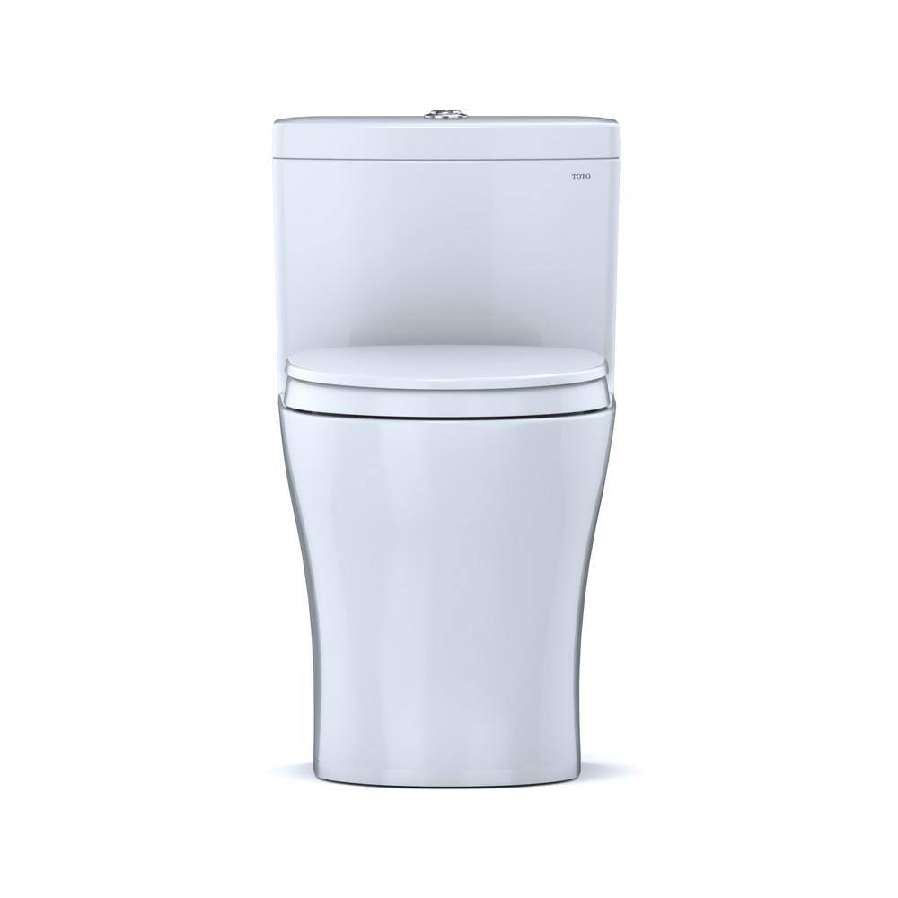 TOTO Aquia IV 1-Piece 0.81.28 GPF Dual Flush Elongated ADA Comfort Height Toilet in Cotton White SoftClose Seat Included MS646124CEMFGN#01