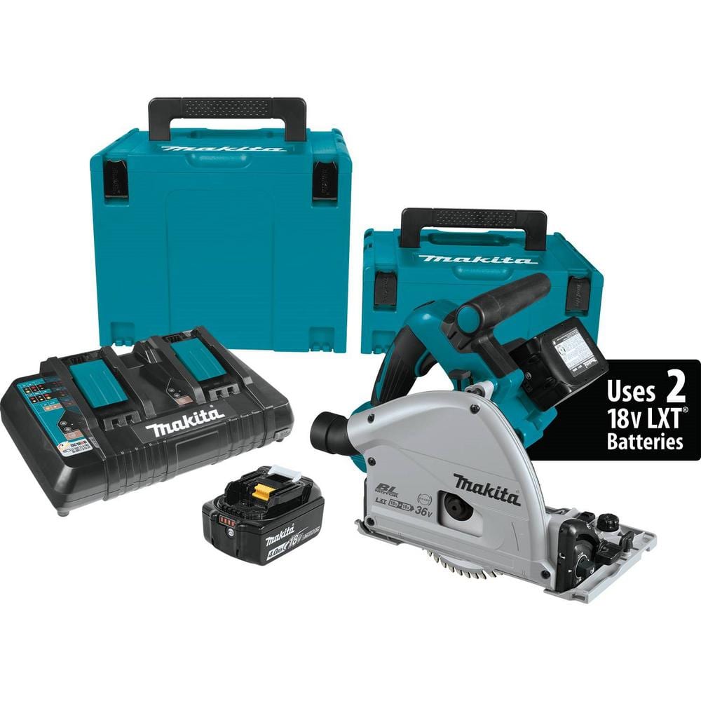 Makita 18V X2 LXT Lithium-Ion (36V) Brushless Cordless 6-1/2 in. Plunge Circular Saw Kit (4.0Ah) XPS01PMJ