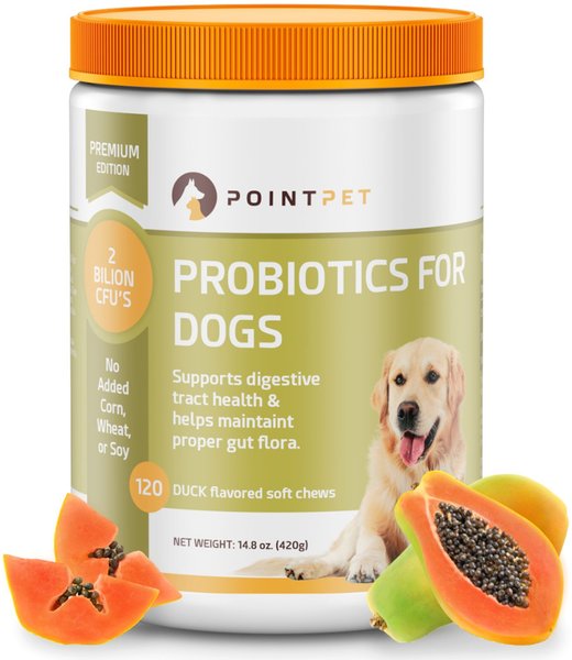 PointPet Digestive Health and Probiotics Duck Flavored Dog Supplement， 120 count