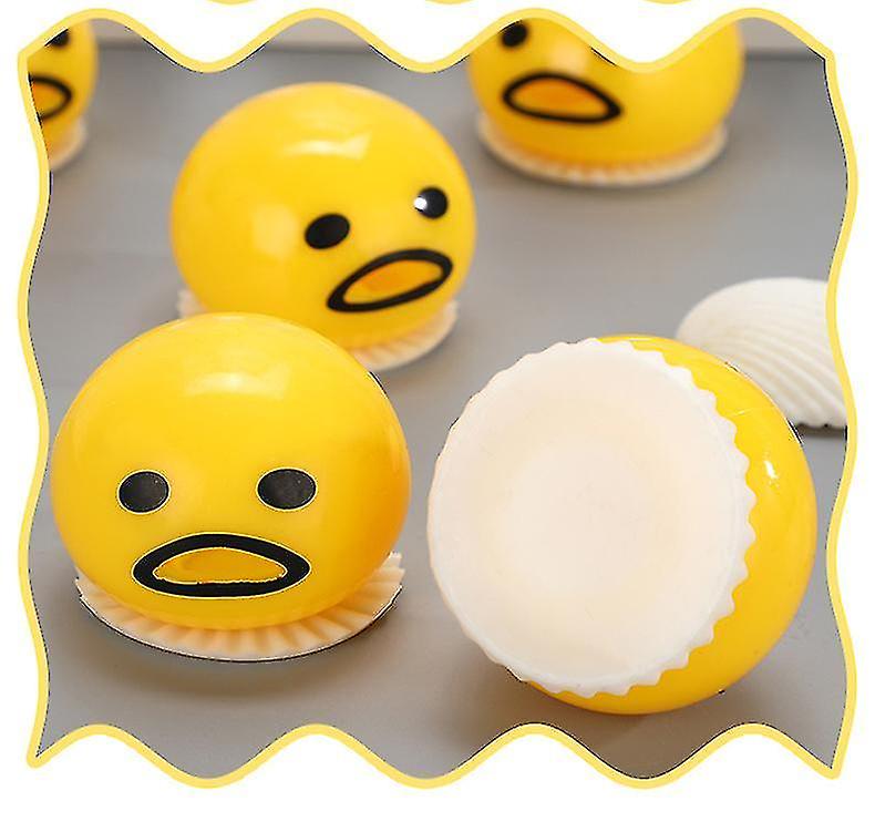 10 Pack Vomiting Egg Yolk， Yellow Round Vomiting Sucking Lazy Egg Yolk， Vent Stress Tricky Game Relief Toys