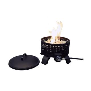 Paramount 18 in. x 14 in. x 16 in. Campfire Portable Gas Fire Pit Diamonds BBQ-211-BK