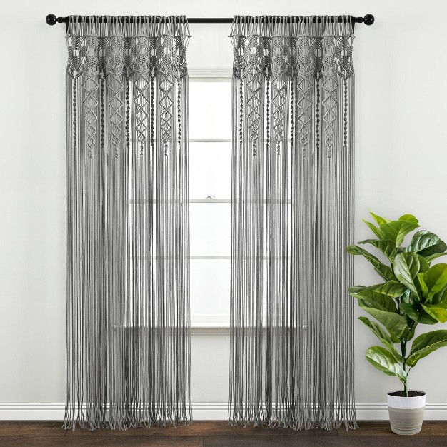 Boho Macrame Textured Cotton Window Curtain Panel Lush D cor