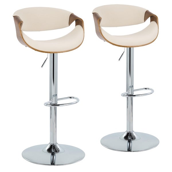 Carson Carrington Sauda Adjustable Bar Stool with Oval Footrest (Set of 2)