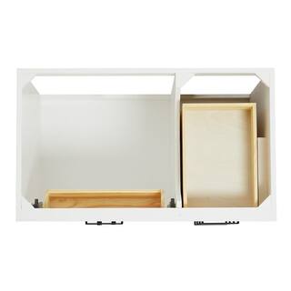 ARIEL Hepburn 36 in. W x 21.5 in. D x 34.5 in. H Bath Vanity Cabinet without Top in White T036S-L-BC-WHT