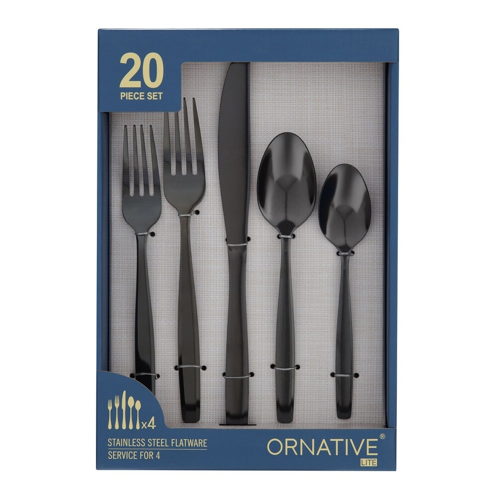 Ornative AMIAS 18/0 Stainless Steel 20 Pieces Flatware Set   10.63\