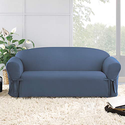 Better Homes and Gardens Cotton Duck Blue Stone Sofa Slipcover