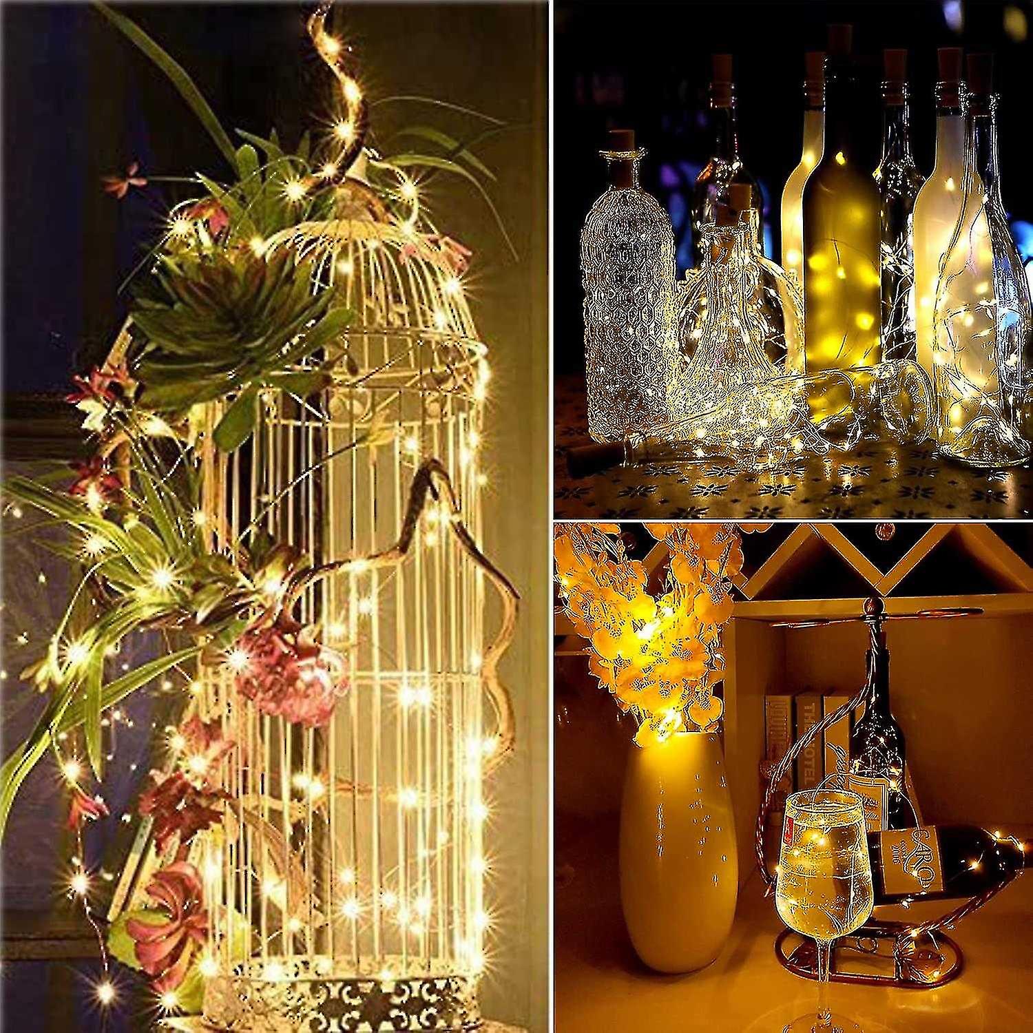 Bottle Lights， Cork Lights For Bottles 2m 20 Led， Operated Nightlights For Diy Bedrooms Parties Wedd