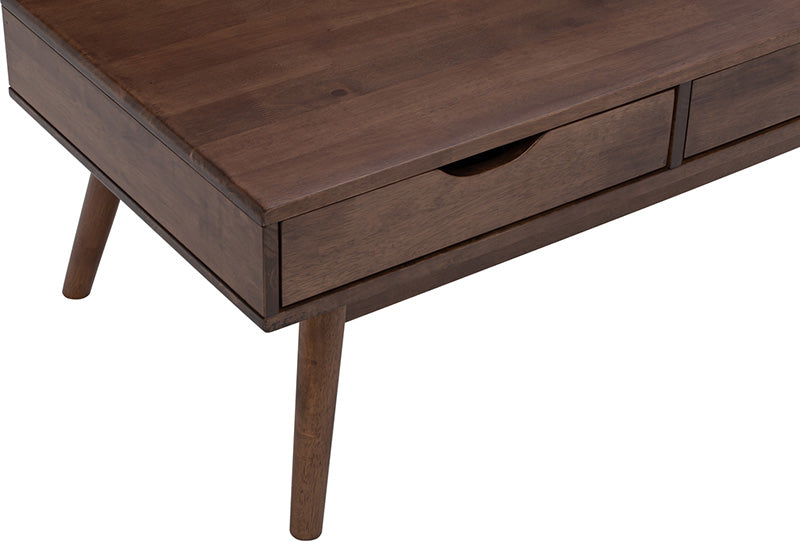 LAMAR Coffee Table with 2 Drawers 106cm - Walnut