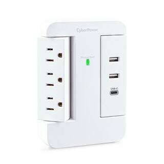 CyberPower 2 USB-A 1 USB-C 3-Outlet Wall Tap P3WSUC