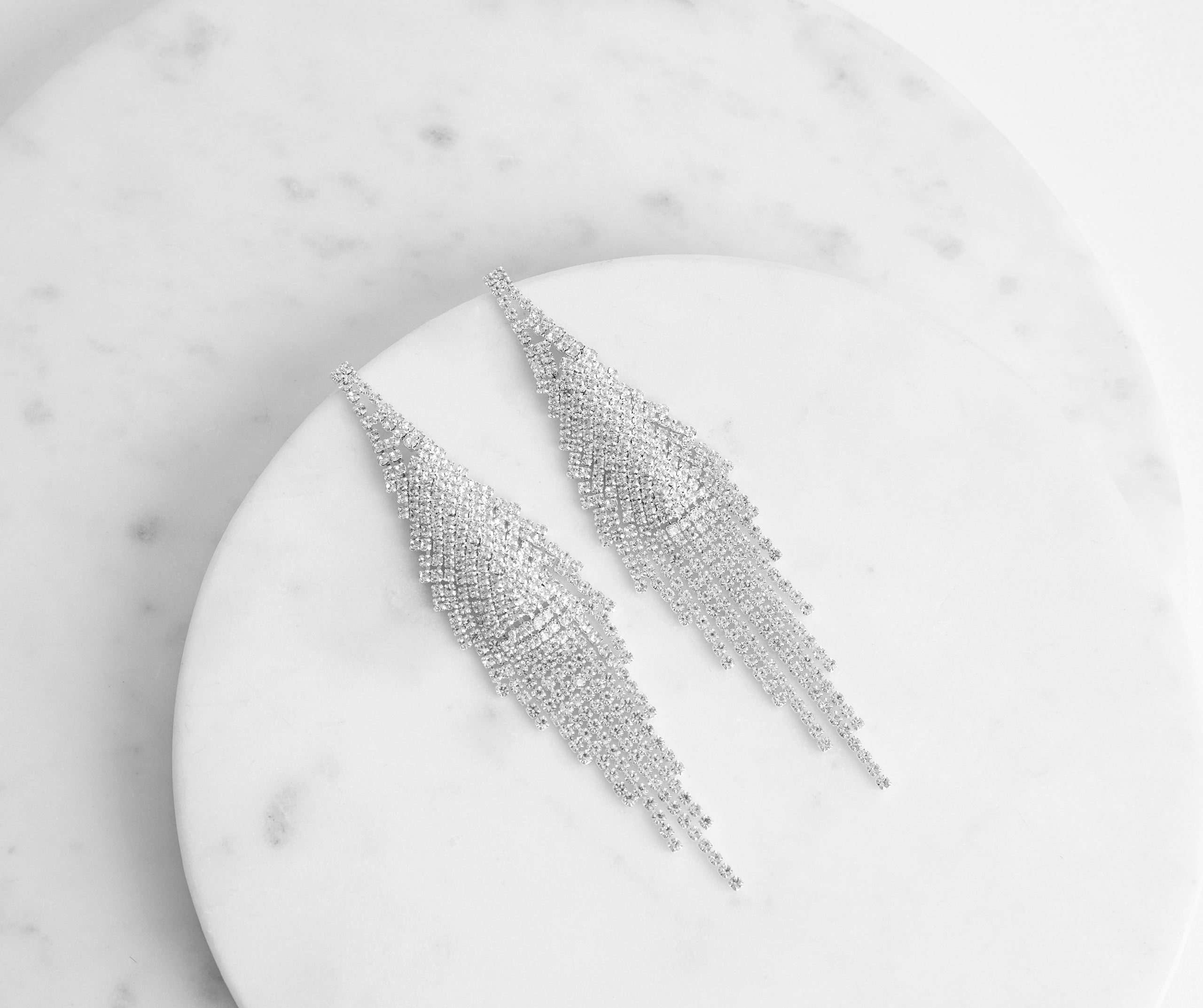 Lasting Lustre Rhinestone Fringe Earrings