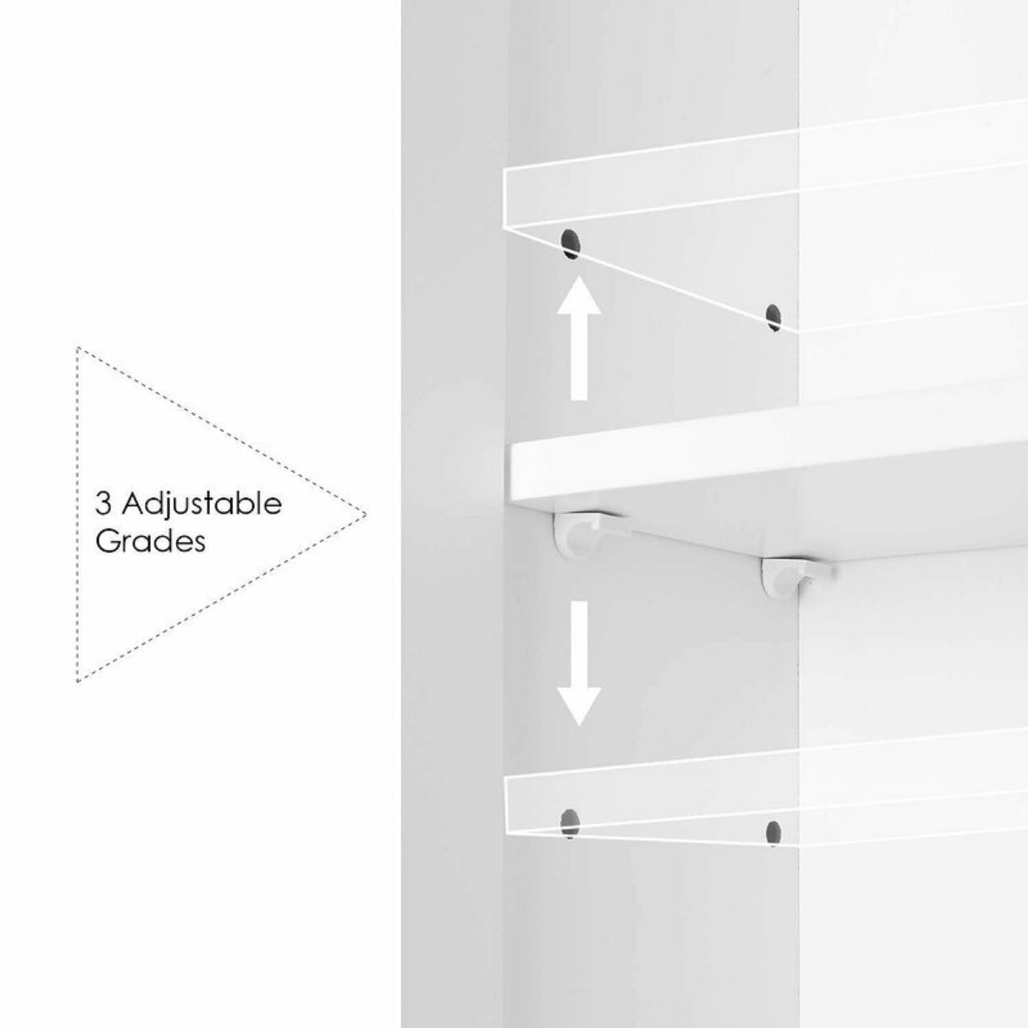 Homfa Medicine Cabinet with Mirror for Bathroom, 3 Door Wall Mounted Storage Mirror Cabinet with Adjustable Shelves White